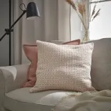 IKEA MOROTSMOTT (ИКЕА МОРОТСМОТТ) — Наволочка, белый/светло-розовый, 50x50 см — фото 2