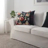 IKEA LEIKNY (ИКЕА ЛЕИКНЙ) — Наволочка, черный/мультиколор, 50x50 см — фото 3