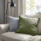 IKEA LAGERPOPPEL (ИКЕА ЛАГЕРПОППЕЛ) — Наволочка, серо-зеленая, 50x50 см — фото 2