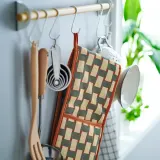 IKEA RINNIG (ИКЕА РИННИГ) — Кухонная перчатка, узор светло-бежевый/серый/коричневый/красный — фото 4