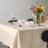 IKEA VIPPSTARR (ИКЕА ВИППСТАРР) — Скатерть, полосатый узор, красный/натуральный, 150x150 см — фото 3