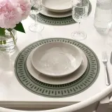 IKEA TUVIRIS (ИКЕА ТУВИРИС) — Коврик, серо-зеленый/пластиковый узор, 37 см — фото 3