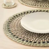 IKEA PENNFISK (ИКЕА ПЕННФИСК) — Коврик, натуральный/сиреневый, ручная работа, 37 см — фото 3