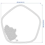 IKEA PADDFISK (ИКЕА ПАДДФИСК) — Подставка, пальмовый лист ручной работы, 37x35 см — фото 5