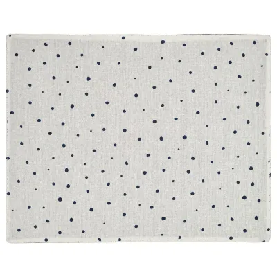 IKEA NISSÖGA (ИКЕА НИССОГА) — Коврик, белый/синий, 45x35 см