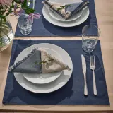 IKEA NISSÖGA (ИКЕА НИССОГА) — Коврик, белый/синий, 45x35 см — фото 5