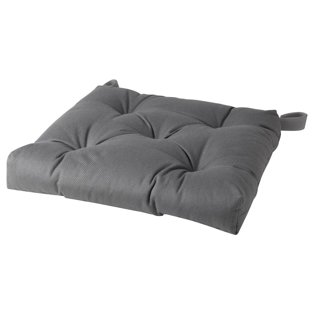IKEA MALINDA (ИКЕА МАЛИНДА) — Подушка для стула, серая, 40/35x38x7 см