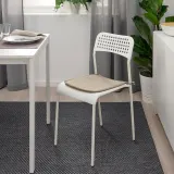 IKEA BRÄMÖN (ИКЕА БРЭМОН) — Подушка для кресла, серо-бежевая, для внутреннего/наружного применения, 34x34x1,0 см — фото 4