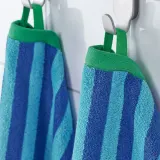 IKEA SLÅNHÖSTMAL (ИКЕА СЛОНХОСТМАЛ) — Полотенце для рук, светло-голубое/светло-синее в полоску, 50x100 см — фото 4