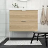 IKEA ALSTERN (ИКЕА АЛСТЕРН) — Коврик для ванной комнаты, белый, 50x80 см — фото 3