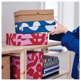 IKEA RAKLOSTA (ИКЕА РАКЛОСТА) — Ткань с отделкой, синий/белый, 150x300 см — фото 3