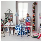 IKEA RAKLOSTA (ИКЕА РАКЛОСТА) — Ткань с отделкой, синий/белый, 150x300 см — фото 7