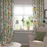 IKEA VILDPERSILJA (ИКЕА ВИЛДПЕРСИЛЙА) — Штора, 2 шт, на ленте/белый/многоцветный цветочный узор, 145x300 см — фото 2