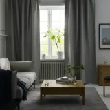 IKEA VILBORG (ИКЕА ВИЛБОРГ) — Шторы, 1 пара, на ленте/серая, 145x300 см — фото 2