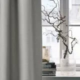 IKEA VILBORG (ИКЕА ВИЛБОРГ) — Шторы, 1 пара, на ленте/серая, 145x300 см — фото 5