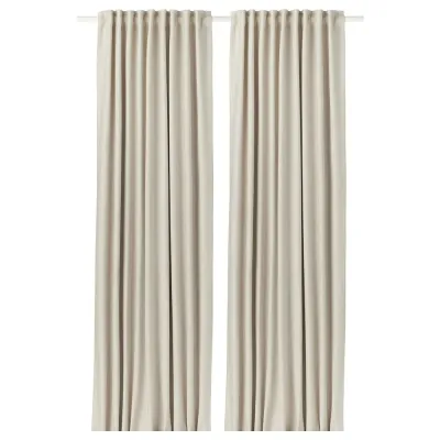 IKEA VILBORG (ИКЕА ВИЛБОРГ) — Шторы, 1 пара, на ленте/бежевые, 145x300 см