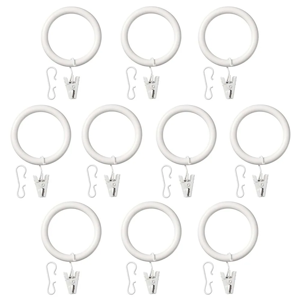 IKEA SYRLIG (ИКЕА СЙРЛИГ) — Кольцо с лягушкой и крючком, белое, 38 мм