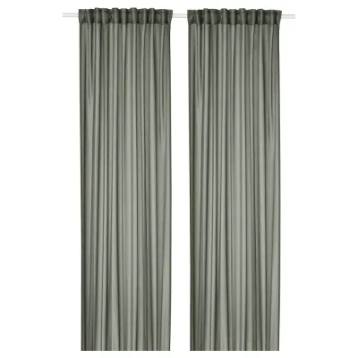IKEA STENFRÖ (ИКЕА СТЕНФРО) — Шторы, 2 шт, на ленте/зеленые, 145x300 см