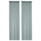 IKEA STENFRÖ (ИКЕА СТЕНФРО) — Шторы, 2 шт, на ленте/бирюзовые, 145x300 см — фото 1