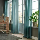 IKEA STENFRÖ (ИКЕА СТЕНФРО) — Шторы, 2 шт, на ленте/бирюзовые, 145x300 см — фото 8
