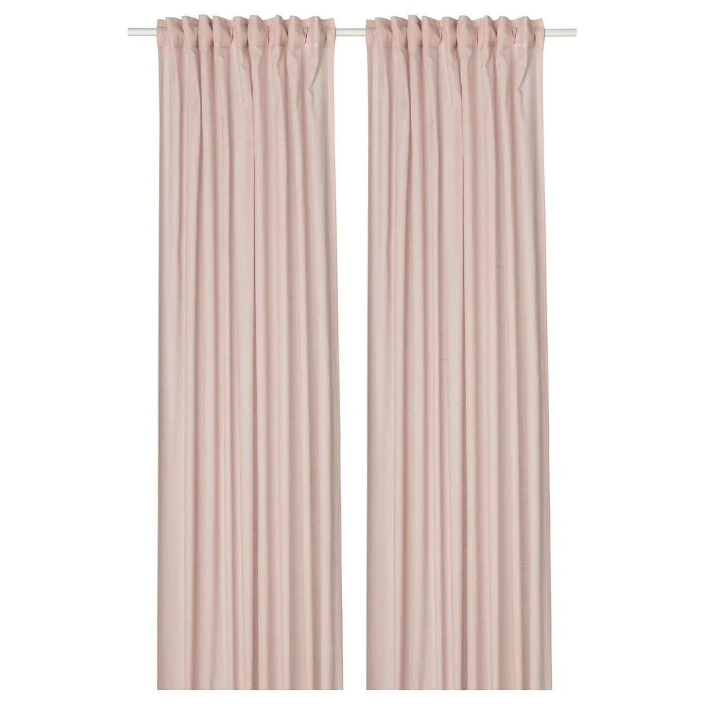 IKEA SILVERLÖNN (ИКЕА СИЛВЕРЛОНН) — Шторы, 2 шт, на ленте/розовые, 145x300 см