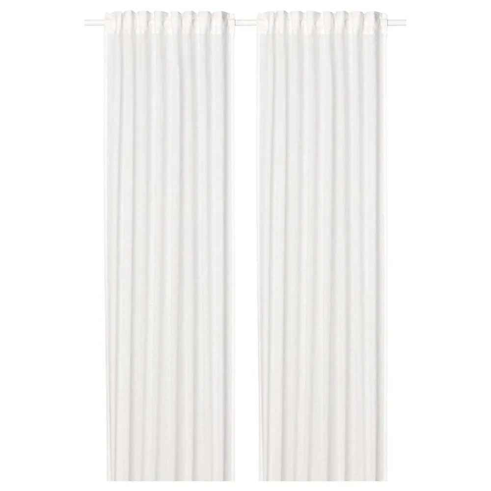 IKEA SILVERLÖNN (ИКЕА СИЛВЕРЛОНН) — Шторы, 2 шт, на ленте/белые, 145x300 см