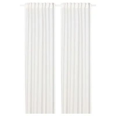 IKEA SILVERLÖNN (ИКЕА СИЛВЕРЛОНН) — Шторы, 2 шт, на ленте/белые, 145x300 см