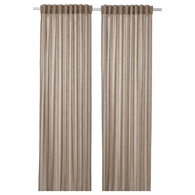 IKEA SILVERLÖNN (ИКЕА СИЛВЕРЛОНН) — Шторы, 2 шт, на ленте/бежевые, 145x300 см