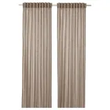 IKEA SILVERLÖNN (ИКЕА СИЛВЕРЛОНН) — Шторы, 2 шт, на ленте/бежевые, 145x300 см — фото 1
