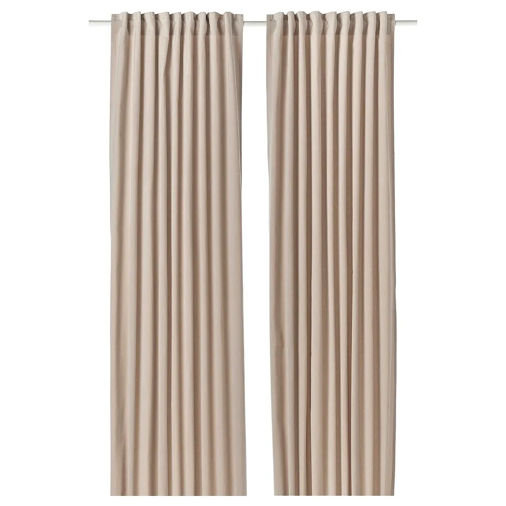 IKEA SANELA (ИКЕА САНЕЛА) — Штора, 2 шт, на ленте/светло-бежевый, 140x300 см