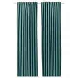 IKEA SANELA (ИКЕА САНЕЛА) — Штора, 2 шт, на ленте/темно-серый/бирюзовый, 140x300 см — фото 1