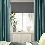 IKEA SANELA (ИКЕА САНЕЛА) — Штора, 2 шт, на ленте/темно-серый/бирюзовый, 140x300 см — фото 3