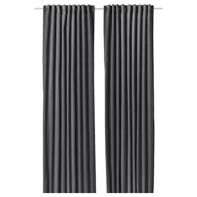 IKEA SANELA (ИКЕА САНЕЛА) — Штора, 2 шт, на ленте/темно-серый, 140x300 см