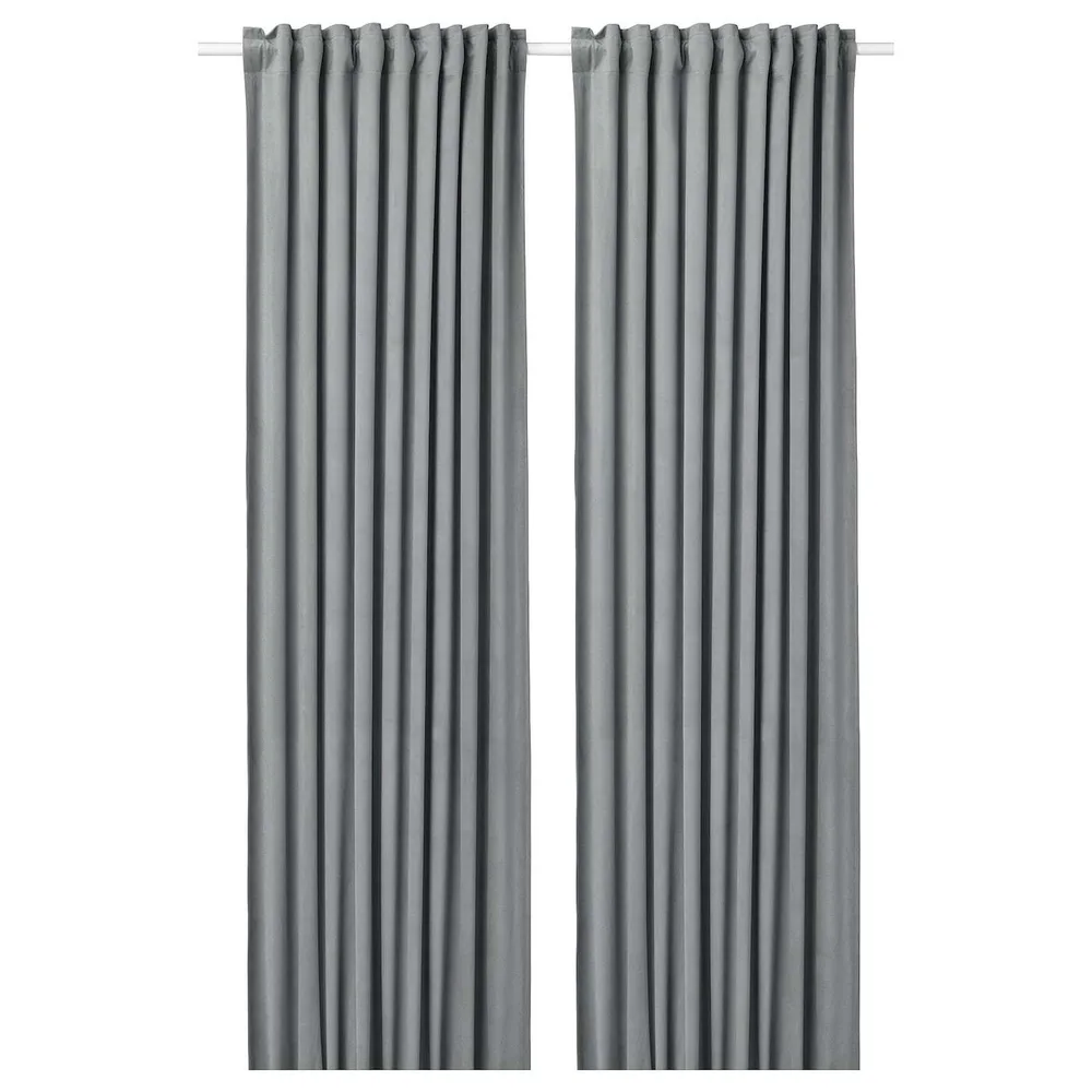 IKEA SANDSVINGEL (ИКЕА САНДСВИНГЕЛ) — Штора, 2 шт, на ленте/серая, 135x300 см