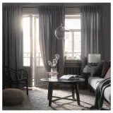 IKEA SANDSVINGEL (ИКЕА САНДСВИНГЕЛ) — Штора, 2 шт, на ленте/серая, 135x300 см — фото 2