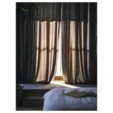 IKEA SANDSVINGEL (ИКЕА САНДСВИНГЕЛ) — Штора, 2 шт, на ленте/серая, 135x300 см — фото 3