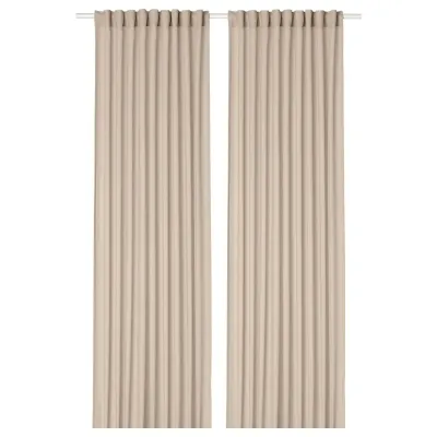 IKEA ROSENROBINIA (ИКЕА РОСЕНРОБИНИА) — Шторы, 2 шт, на ленте/бежевые, 145x300 см