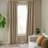 IKEA ROSENMANDEL (ИКЕА РОСЕНМАНДЕЛ) — Шторы, 1 пара, на ленте/желто-бежевые, 135x300 см — фото 3