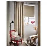 IKEA ROSENMANDEL (ИКЕА РОСЕНМАНДЕЛ) — Шторы, 1 пара, на ленте/желто-бежевые, 135x300 см — фото 4