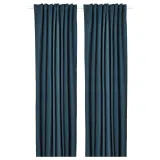 IKEA ROSENMANDEL (ИКЕА РОСЕНМАНДЕЛ) — Шторы, 1 пара, на ленте/зеленый, 135x300 см — фото 1