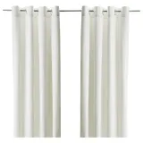 IKEA MERETE (ИКЕА МЕРЕТЕ) — Шторы, 1 пара, сетка/белый, 145x300 см — фото 1