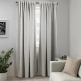IKEA MAJGULL (ИКЕА МАЙГУЛЛ) — Шторы, 1 пара, на ленте/светло-серый, 145x300 см — фото 4