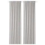 IKEA MAJGULL (ИКЕА МАЙГУЛЛ) — Шторы, 1 пара, на ленте/светло-серый, 145x250 см — фото 1