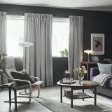 IKEA MAJGULL (ИКЕА МАЙГУЛЛ) — Шторы, 1 пара, на ленте/светло-серый, 145x250 см — фото 2