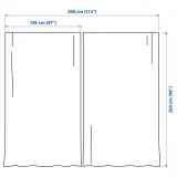 IKEA MAJGULL (ИКЕА МАЙГУЛЛ) — Шторы блэкаут, пара, на ленте/серый, 145x250 см — фото 6