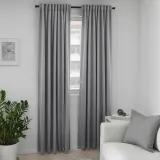 IKEA MAJGULL (ИКЕА МАЙГУЛЛ) — Шторы блэкаут, пара, на ленте/серый, 145x250 см — фото 2