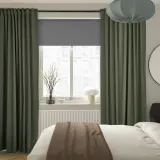 IKEA MAJGULL (ИКЕА МАЙГУЛЛ) — Шторы блэкаут, пара, на ленте/темно-зеленый, 145x300 см — фото 3