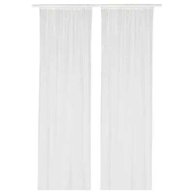 IKEA LILL (ИКЕА ЛИЛЛ) — Шторы, 1 пара, на туннеле/белые, 280x300 см