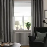IKEA LENDA (ИКЕА ЛЕНДА) — Штора с креплением, 2 шт, на ленте/темно-серый, 140x300 см — фото 4