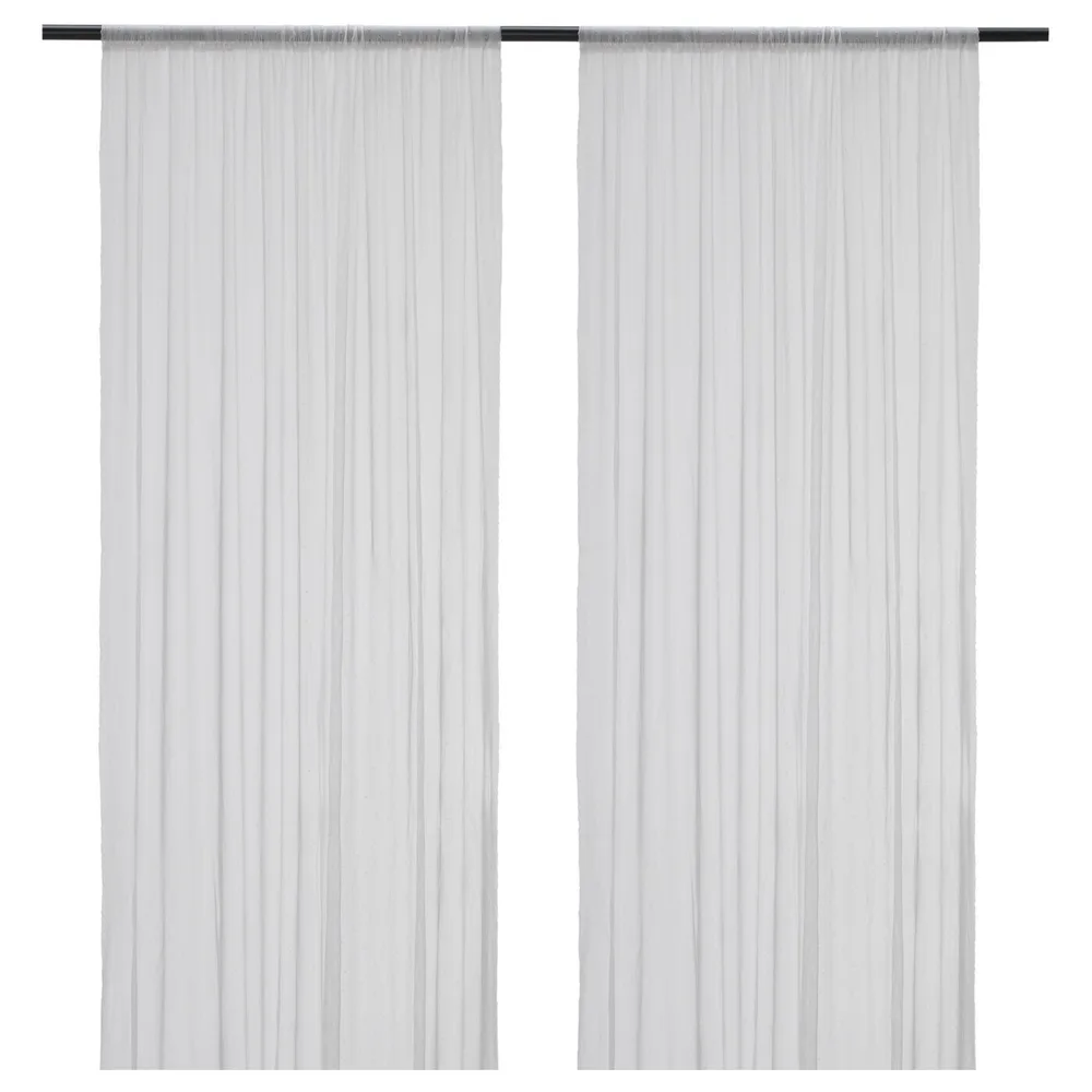 IKEA HILDRUN (ИКЕА ХИЛДРУН) — Шторы, 2 шт, на туннеле/белый пунктир, 145x300 см